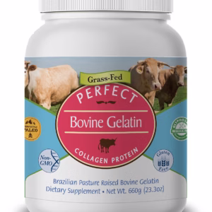 Perfect Bovine Gelatin – 100% Grass-Fed Beef Gelatin Powder, 23.3 oz (60 Servings)