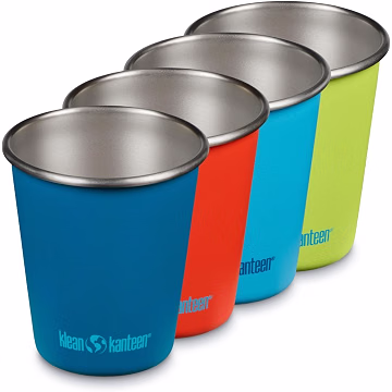 Klean Kanteen 10 oz Stainless Steel Cup Set, Stackable Reusable Cups, Pack of 4