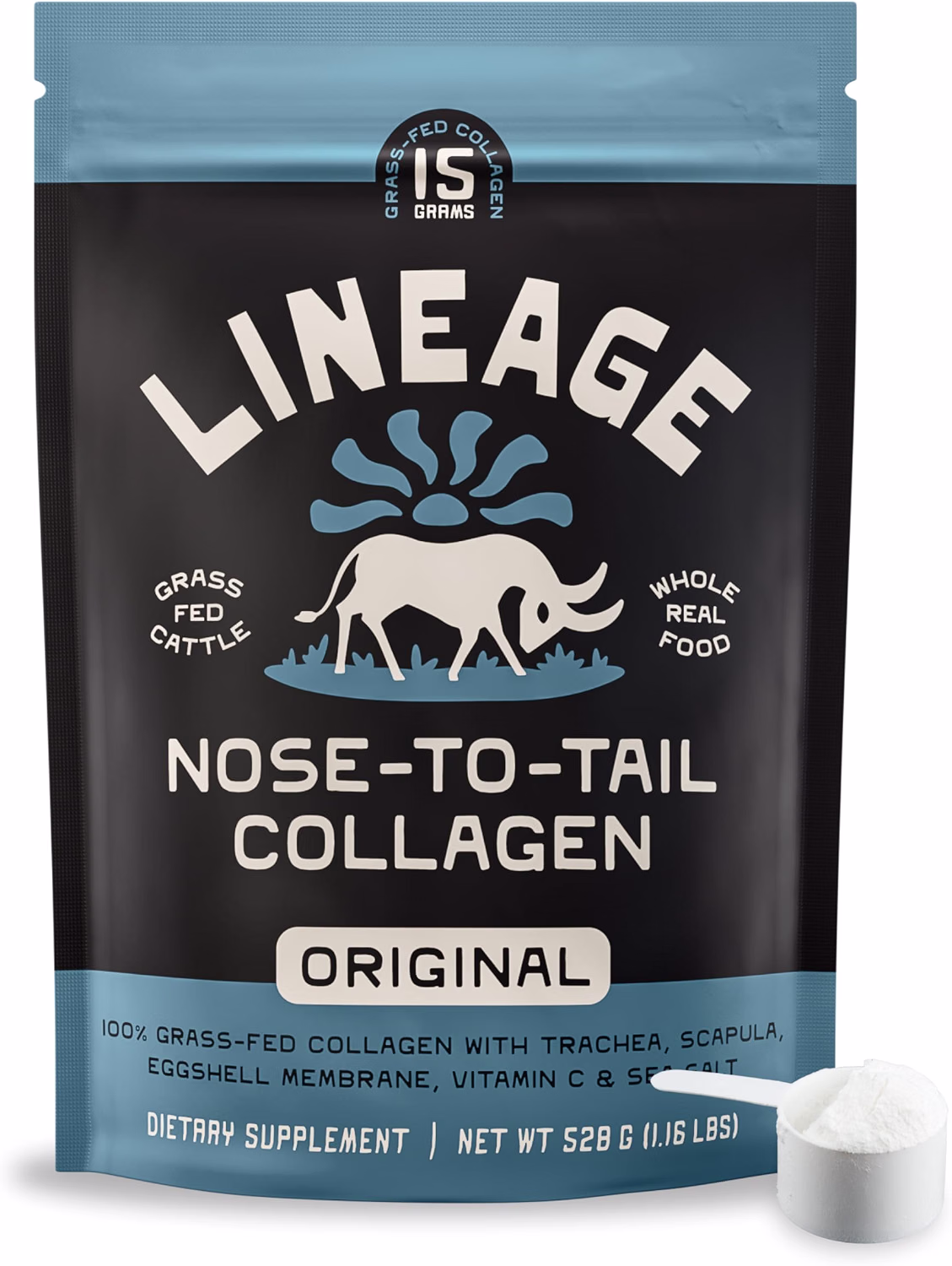 Lineage Provisions Grass-Fed Collagen Powder, 30 Servings