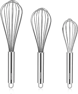 NileHome Stainless Steel Whisk Set 8in 10in 12in